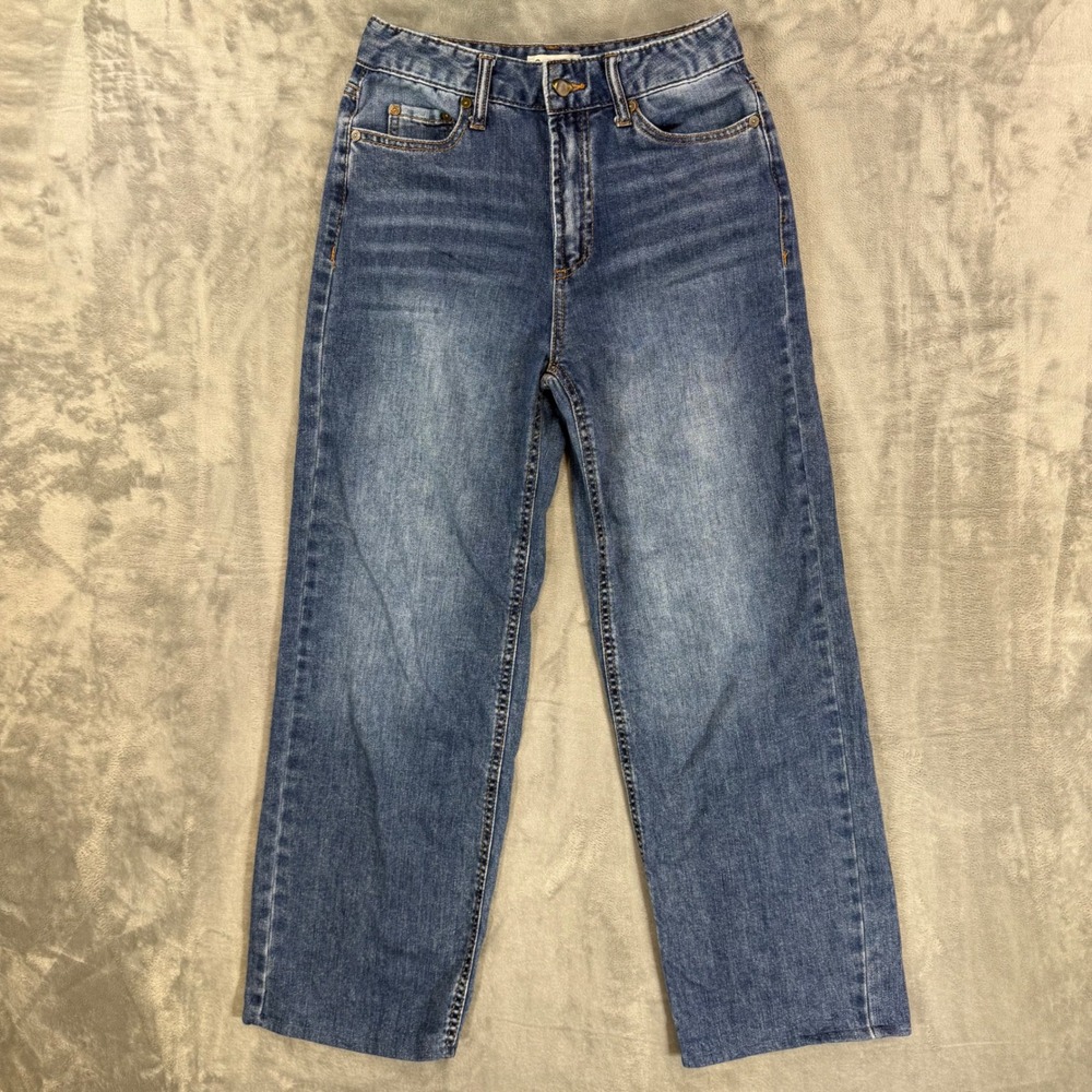 OAT Cloud Luxe Wide Leg Jeans Womens Size 2/26 Blue *Hemmed*